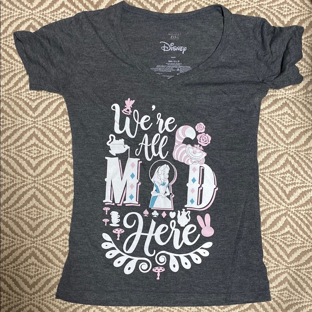 Disney Gray Short Sleeve Tee with Graphic Design